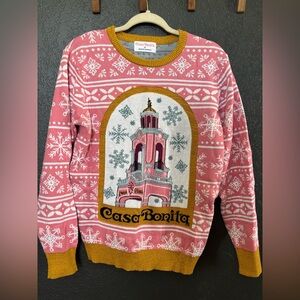 Casa Bonita Pink and Gold Christmas Sweater